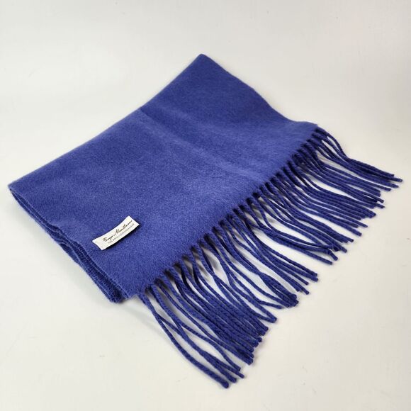 Enzo‎ Mantovani Scarf Wool Cashmere Outdoors Preppy Sustainable Cabincore Luxury - Picture 2 of 8